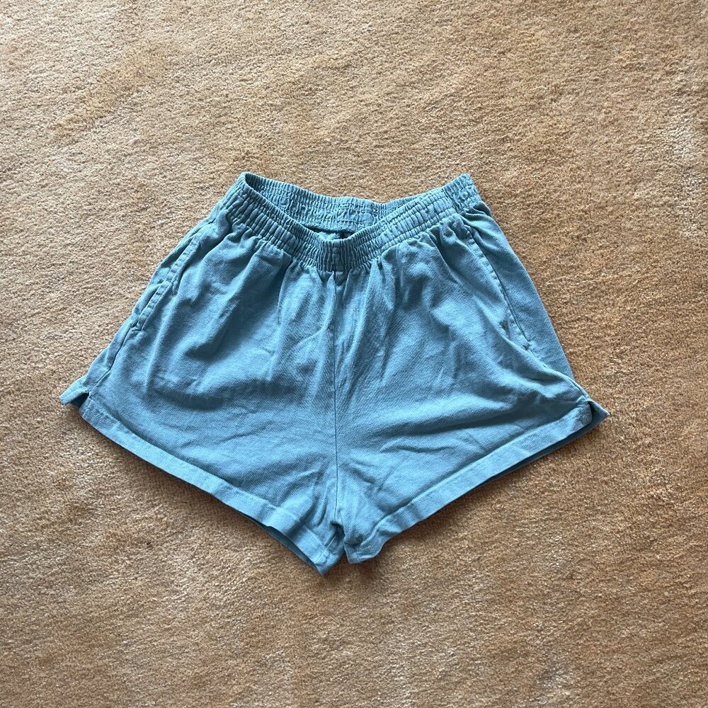 Atlantic Green Los Angeles Apparel Heavy Jersey Garment Dye Short Shorts